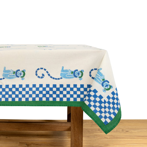 Jeu de Singes Blue & Green Tablecloth