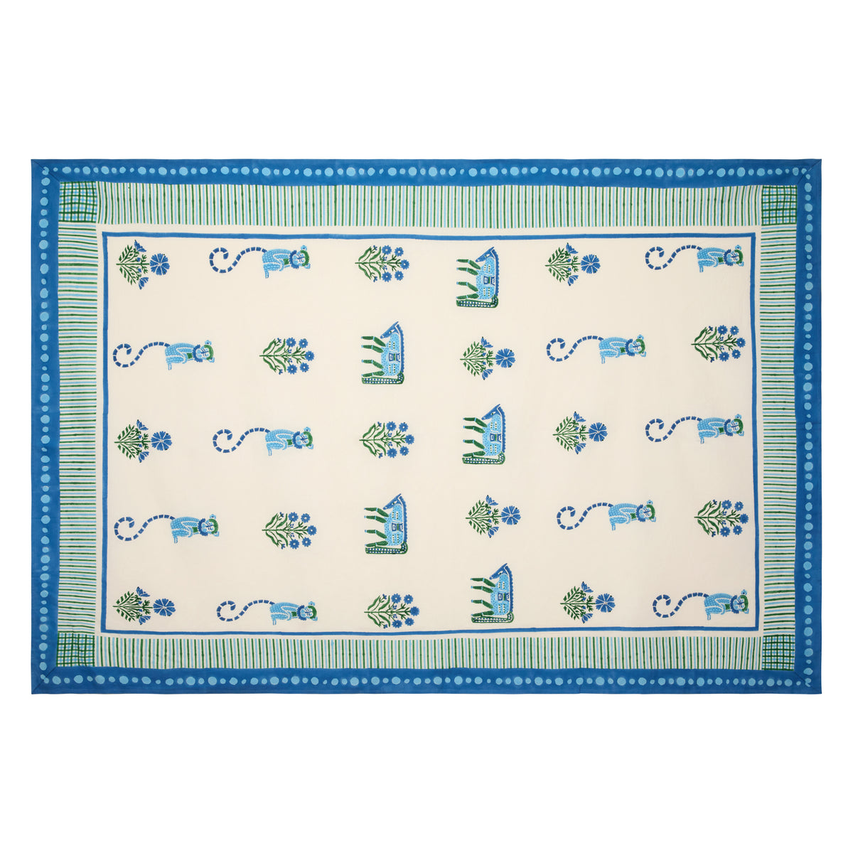 Menagerie Blue Tablecloth