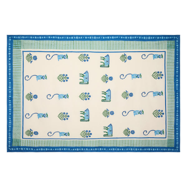 Menagerie Blue Tablecloth