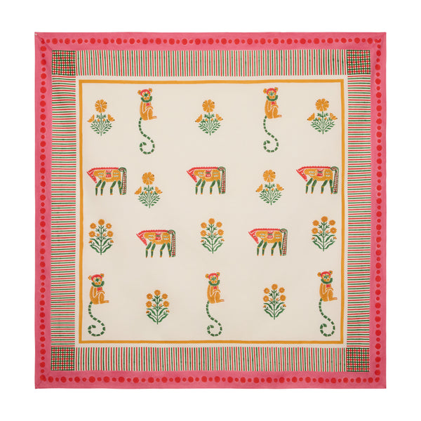 Menagerie Pink Tablecloth