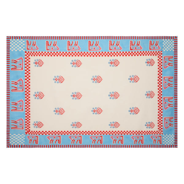Cheval Nomade Pink & Blue Tablecloth