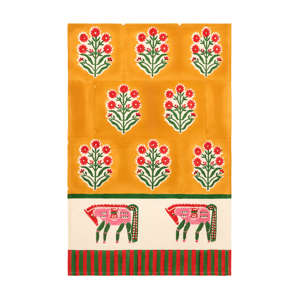 Cheval Nomade Mustard & Green Tea Towels, Set of 2