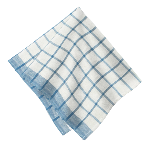 French Tablecloth Windowpane  Blue & Natural