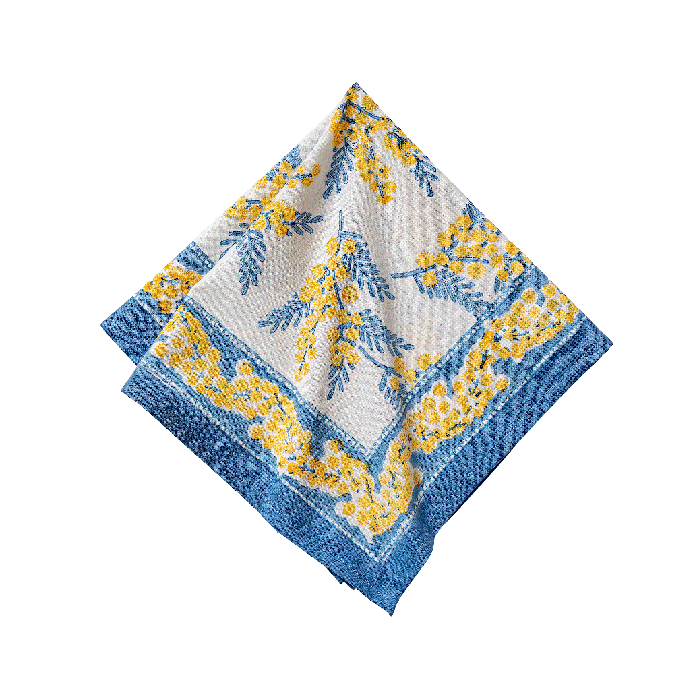 French Tablecloth Mimosa Blue & Yellow
