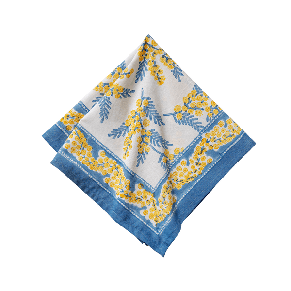 French Tablecloth Mimosa Blue & Yellow
