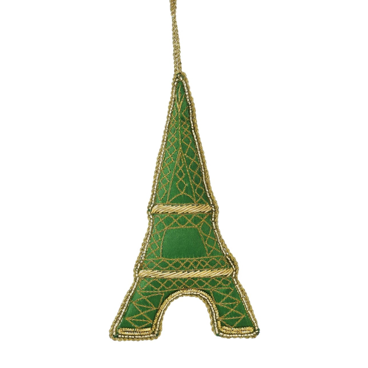Eiffel Tower Christmas Hanging Hand-embroidered Ornament
