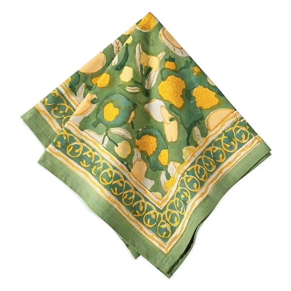 French Tablecloth Fruit Yellow & Green