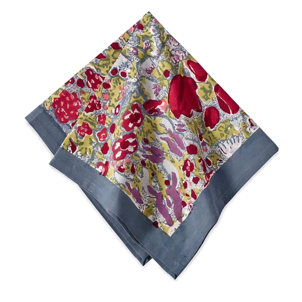 French Tablecloth Jardin Red & Grey