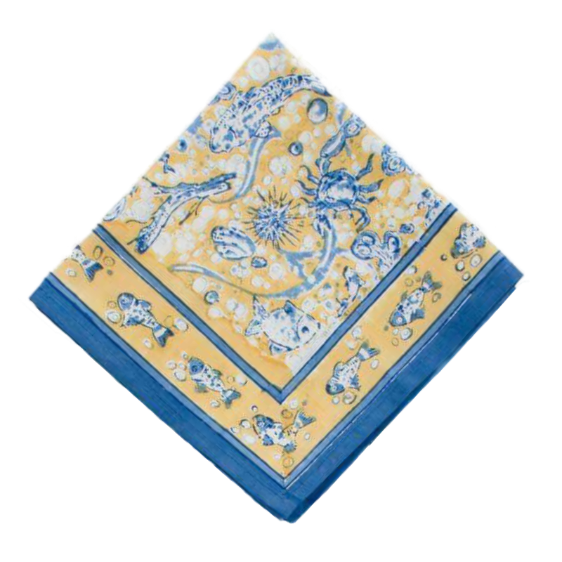 La Mer Napkins Blue & Yellow, Set of 6