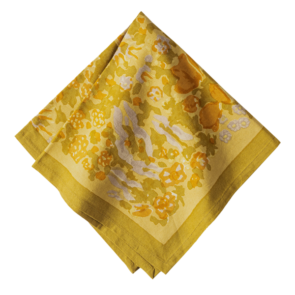 French Tablecloth Jardin Mustard & Grey