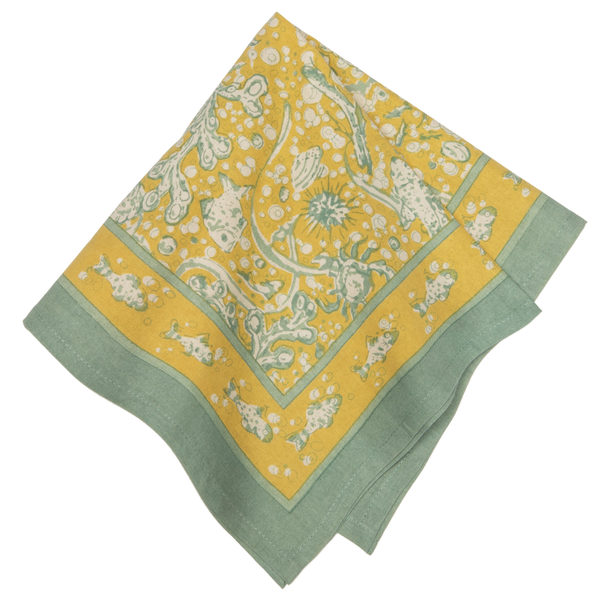 French Tablecloth La Mer Aqua & Citrine