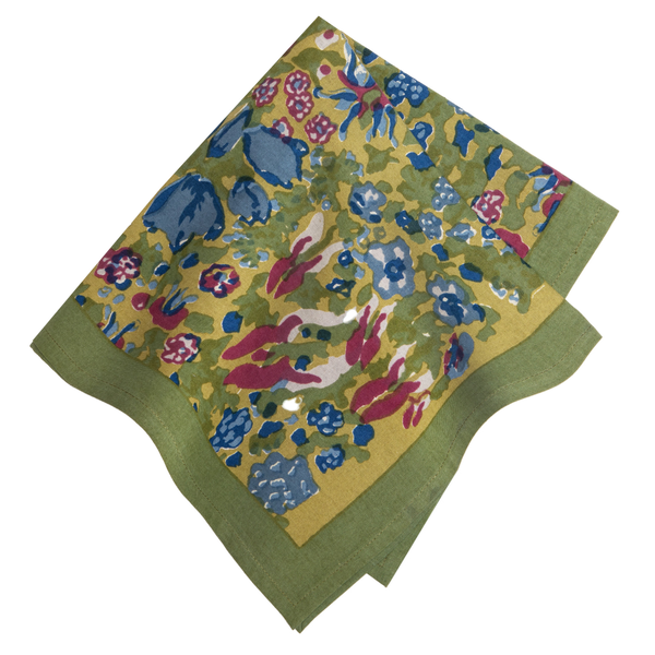 French Tablecloth Jardin Blue & Vert