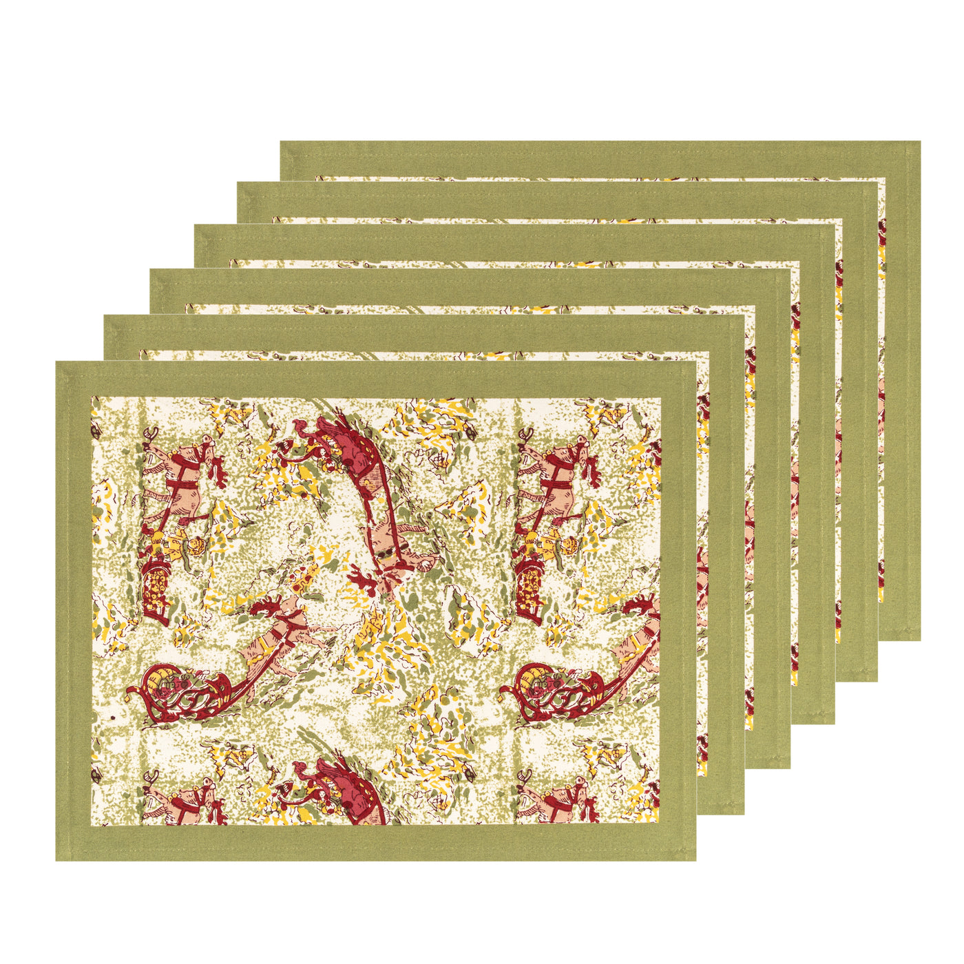 Renne Red & Green Placemats, Set of 6