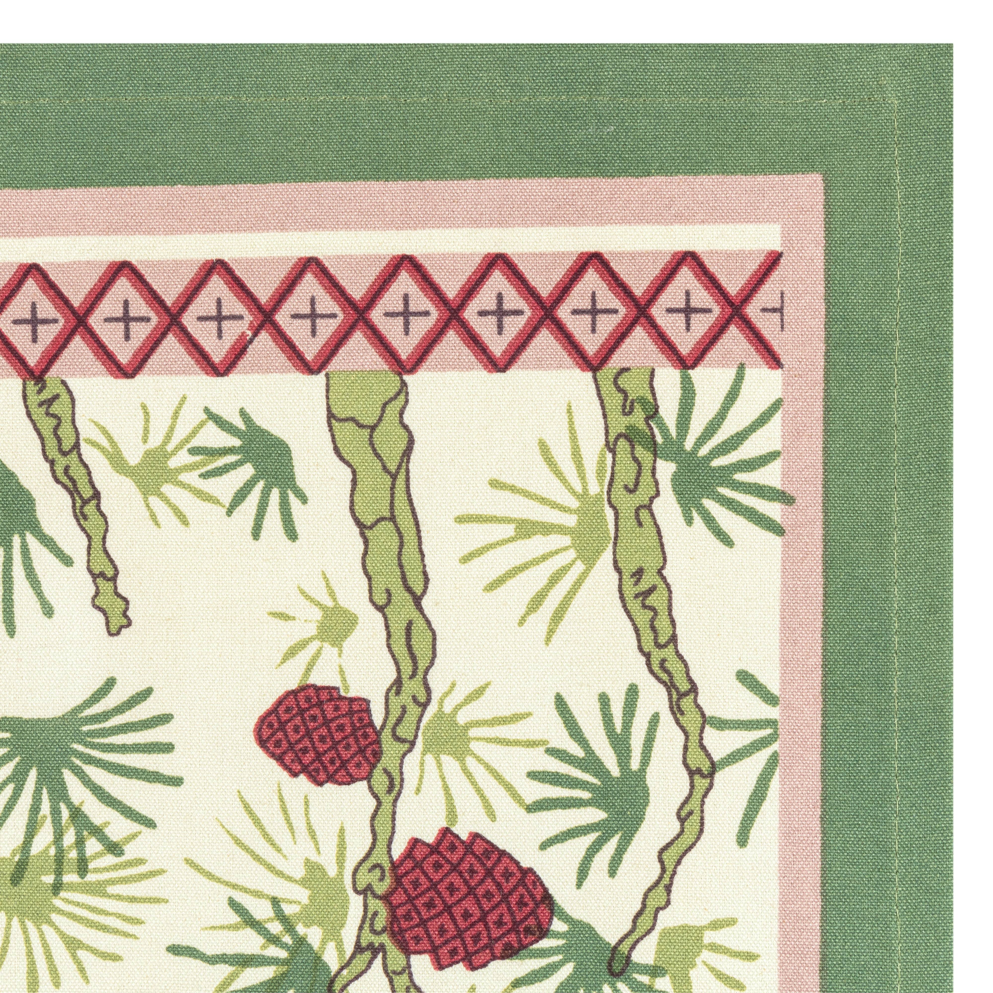 Squirrel & Pinecone Red & Brown Placemats, Set of 6