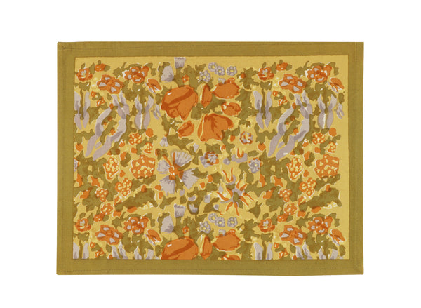 Jardin Placemats Mustard & Grey, Set of 6