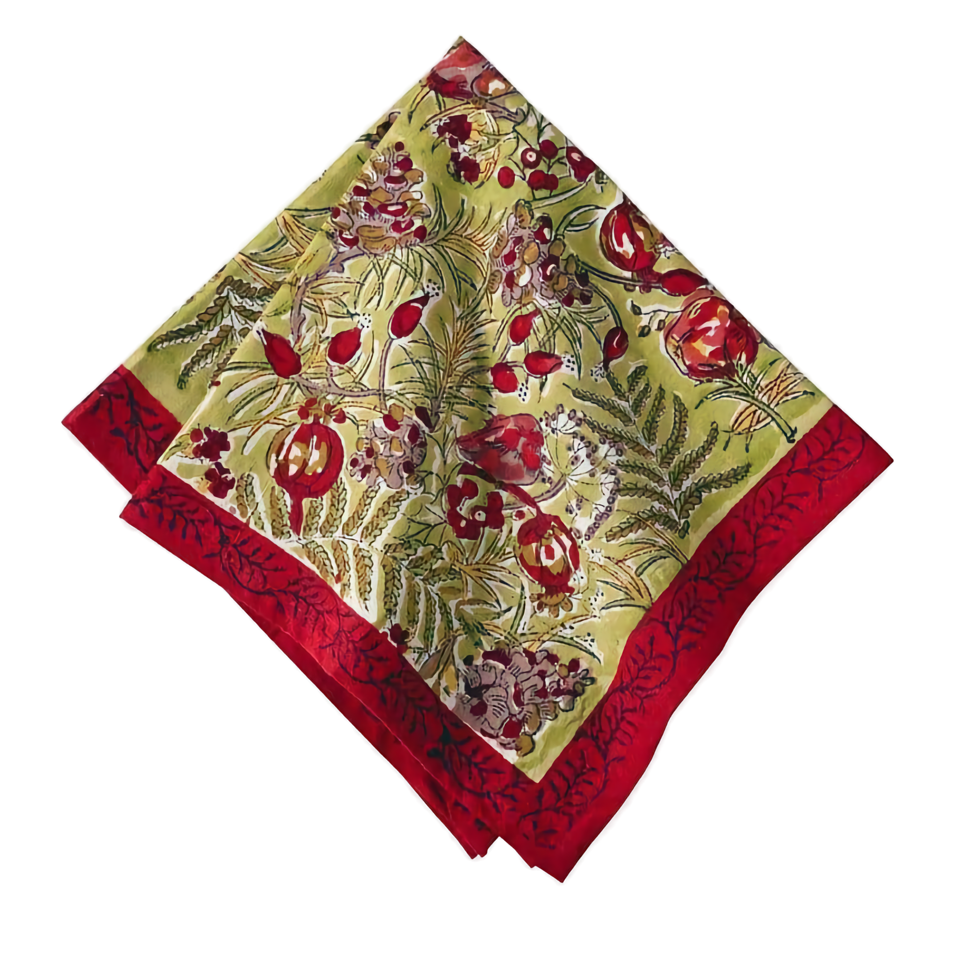 French Tablecloth Winter Garden Wreath Red & Green