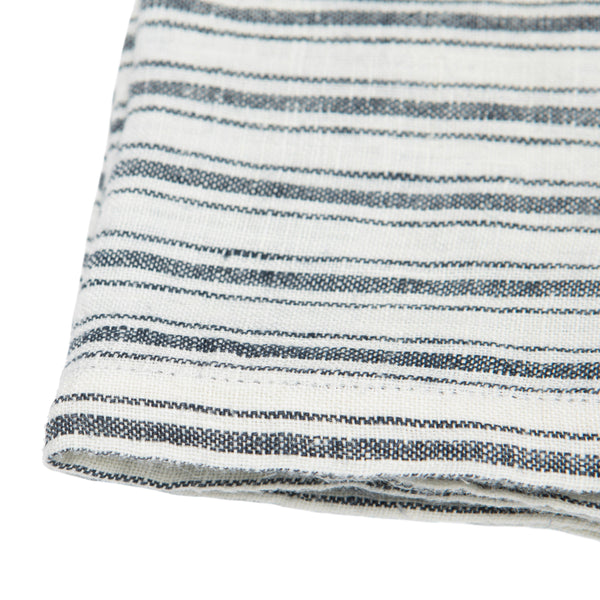 Boat Stripe Linen Kitchen Towels White & Blue, Set of 2