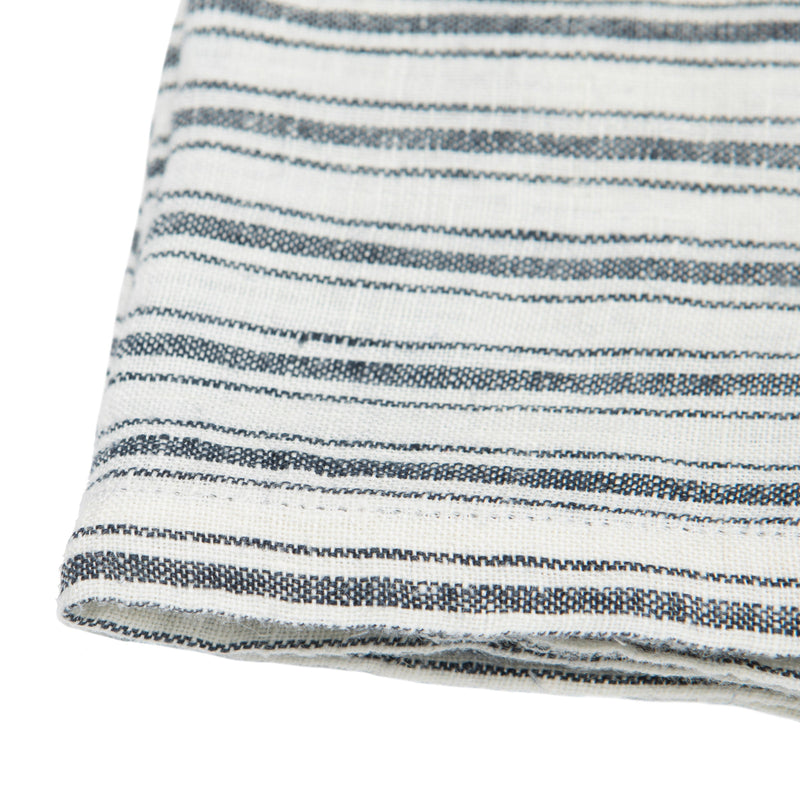 Boat Stripe Linen Kitchen Towels White & Blue, Set of 2