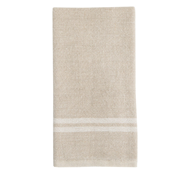 Vintage Linen Kitchen Towels Natural & Ivory, Set of 2