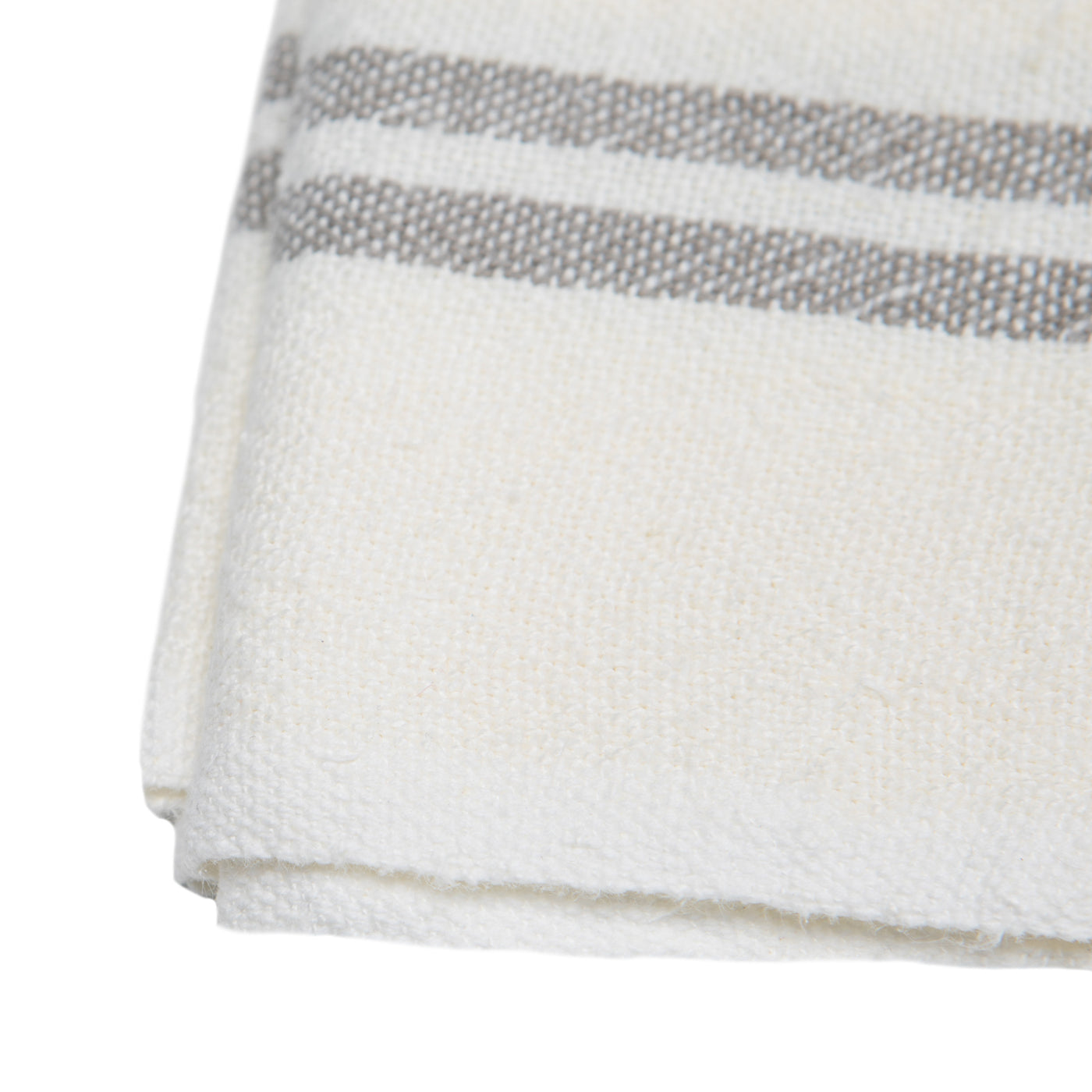 Vintage Linen Kitchen Towels Ivory & Grey, Set of 2