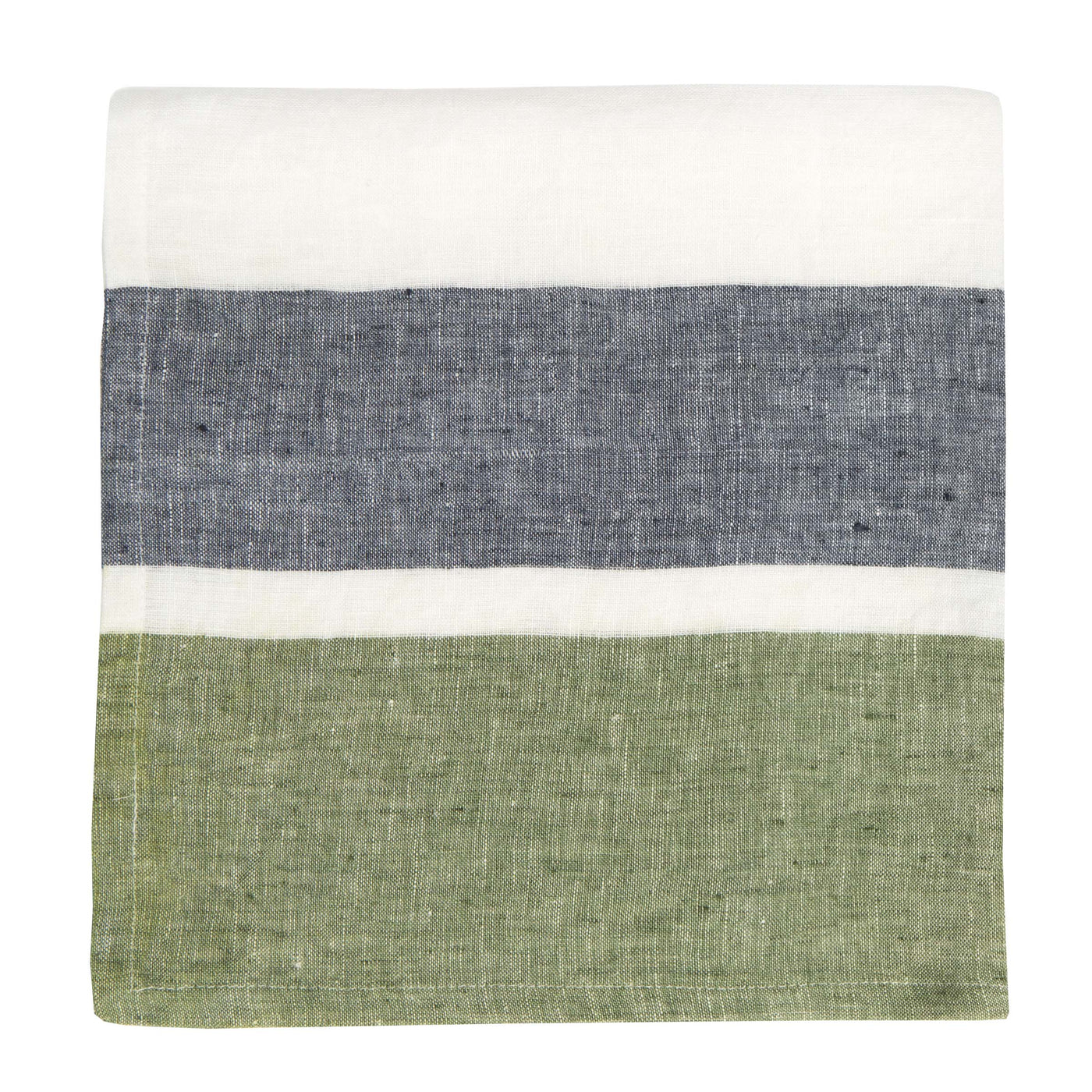 Bold Stripe Linen Evergreen Napkins - Set of 4