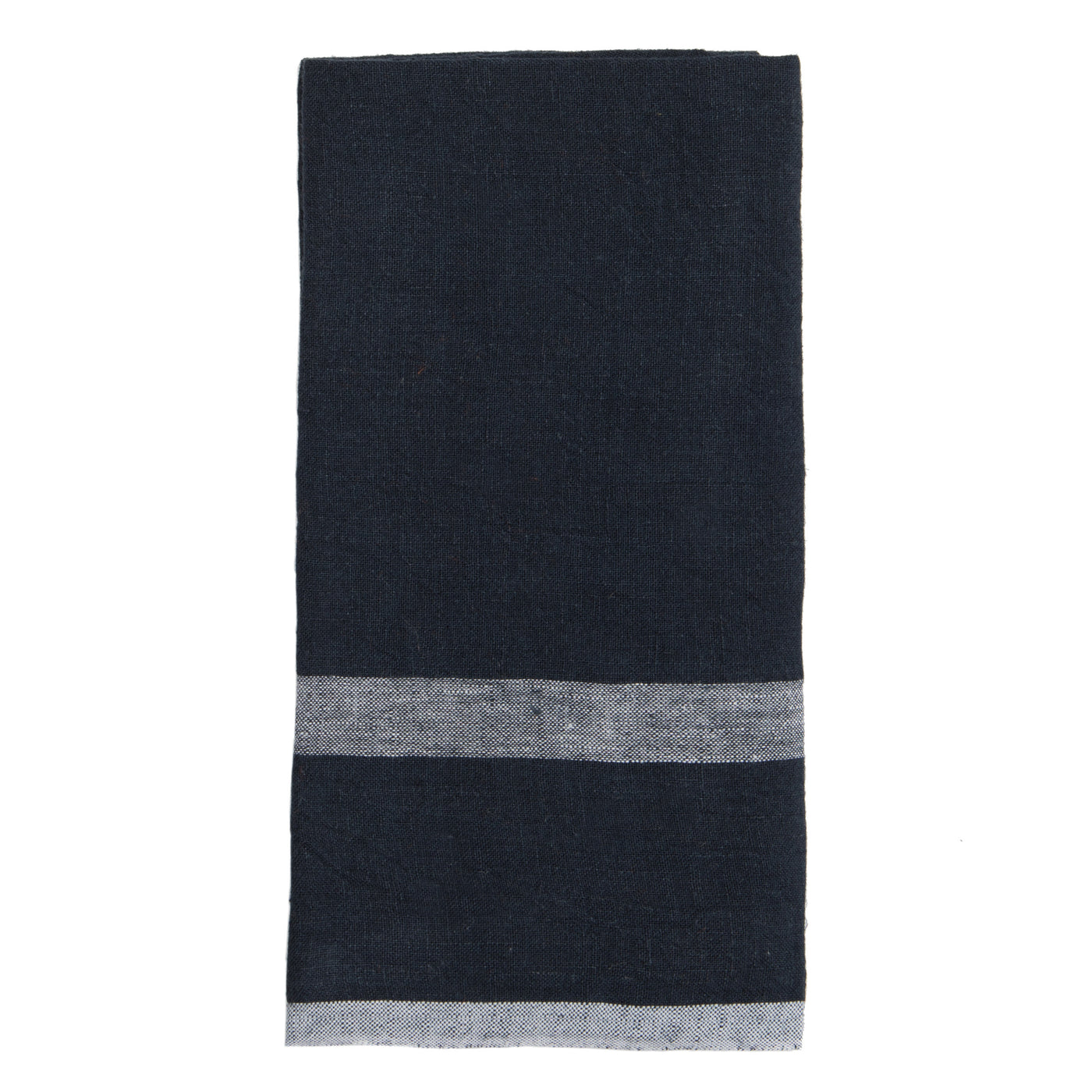 Laundered Linen Kitchen Towels Indigo & White, Set of 2