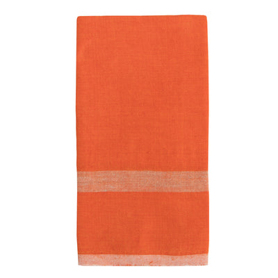 Laundered Linen Kitchen Towels Orange & Natural, Set of 2