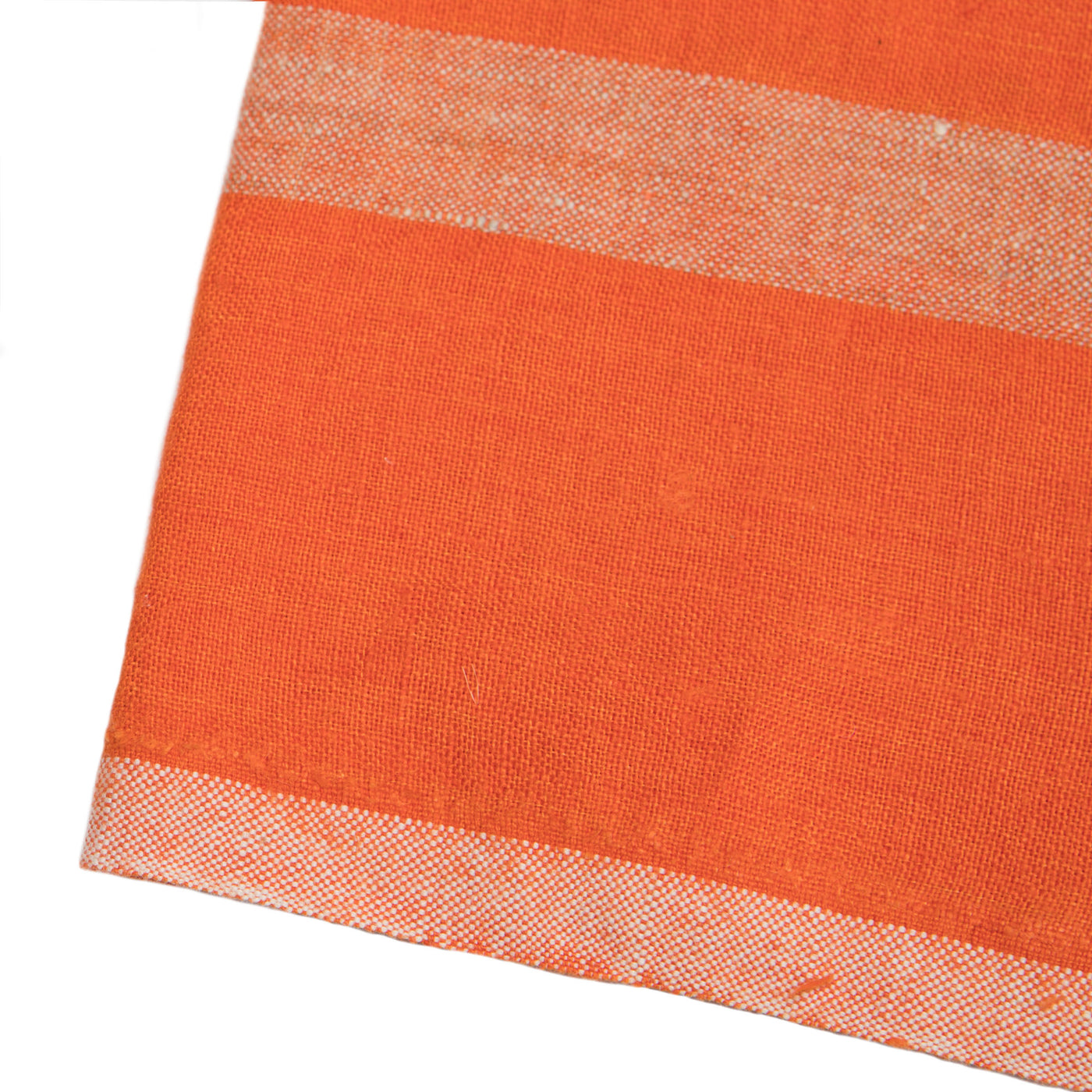 Laundered Linen Kitchen Towels Orange & Natural, Set of 2