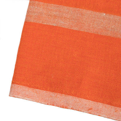 Laundered Linen Kitchen Towels Orange & Natural, Set of 2