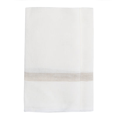 Laundered Linen Kitchen Towels White & Natural, Set of 2
