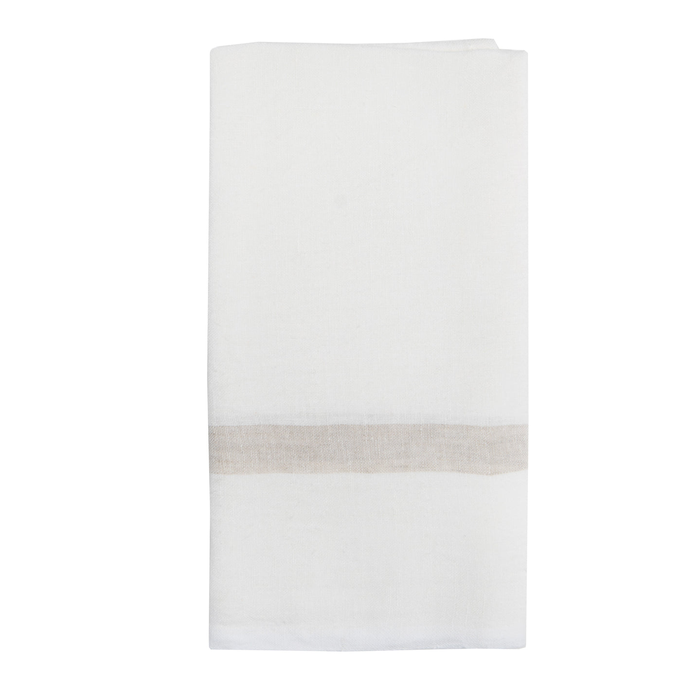 Laundered Linen Kitchen Towels White & Natural, Set of 2