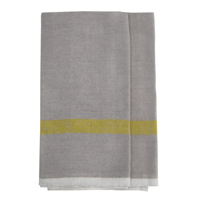 Laundered Linen Kitchen Towel Grey & Lime, Set of 2
