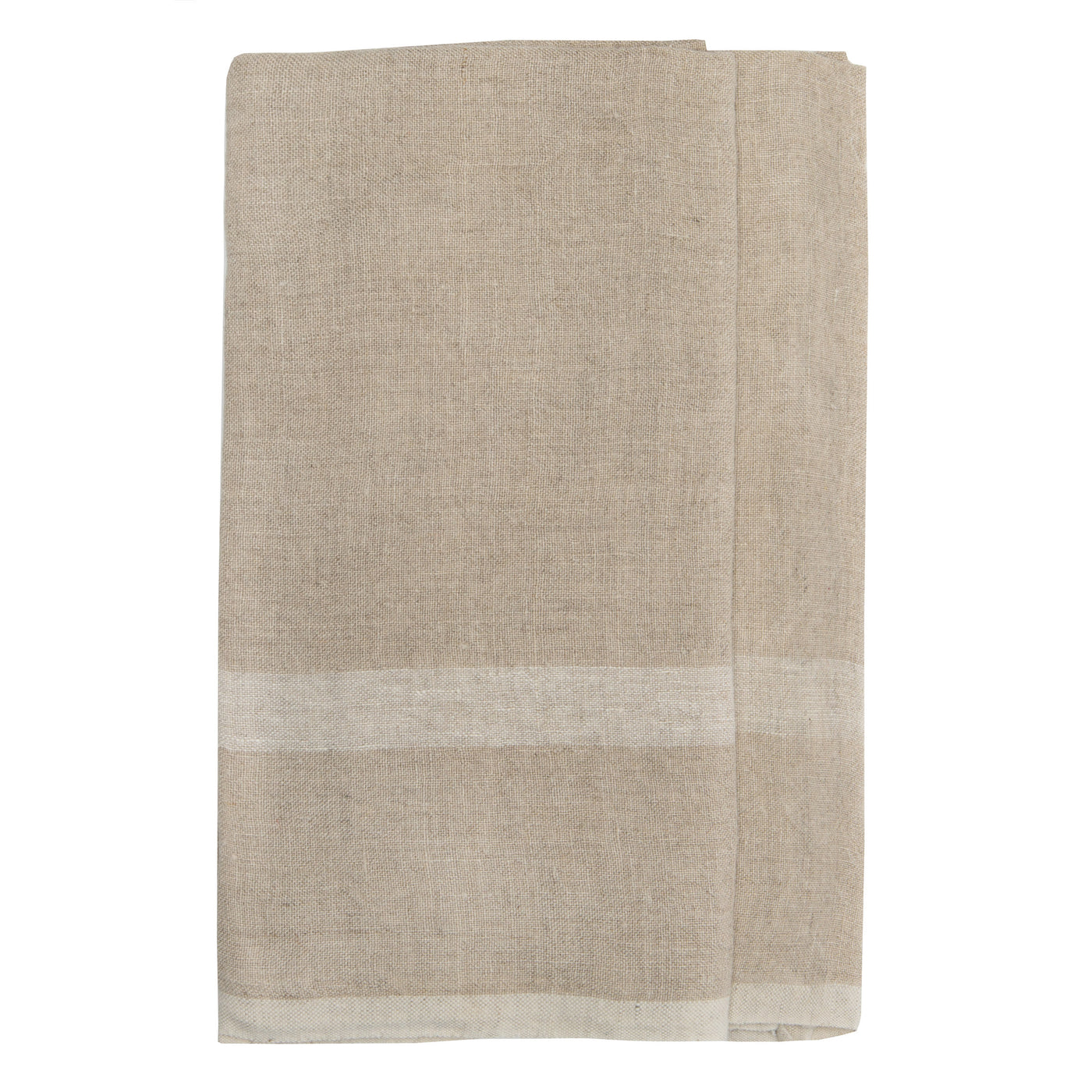 Laundered Linen Kitchen Towels Natural & White, Set of 2