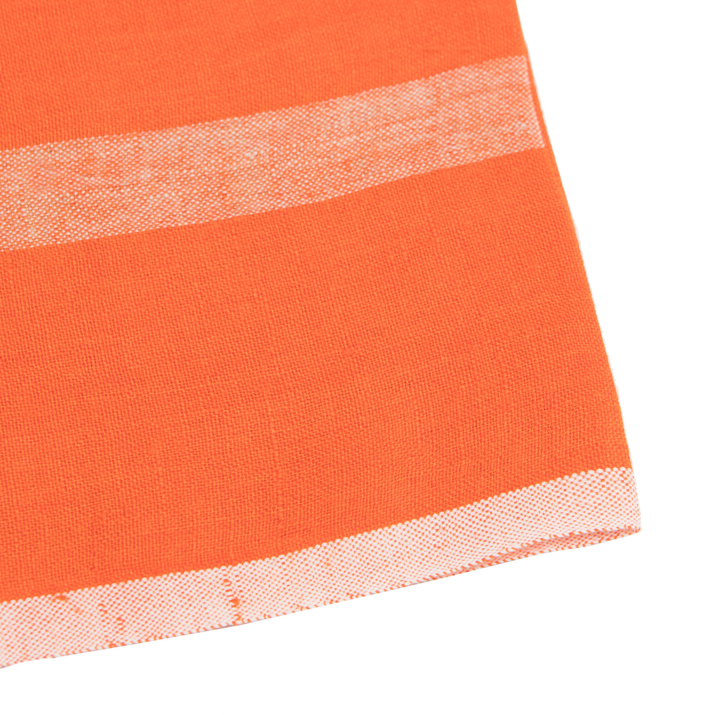 Laundered Linen Napkins Orange & Natural, Set of 4