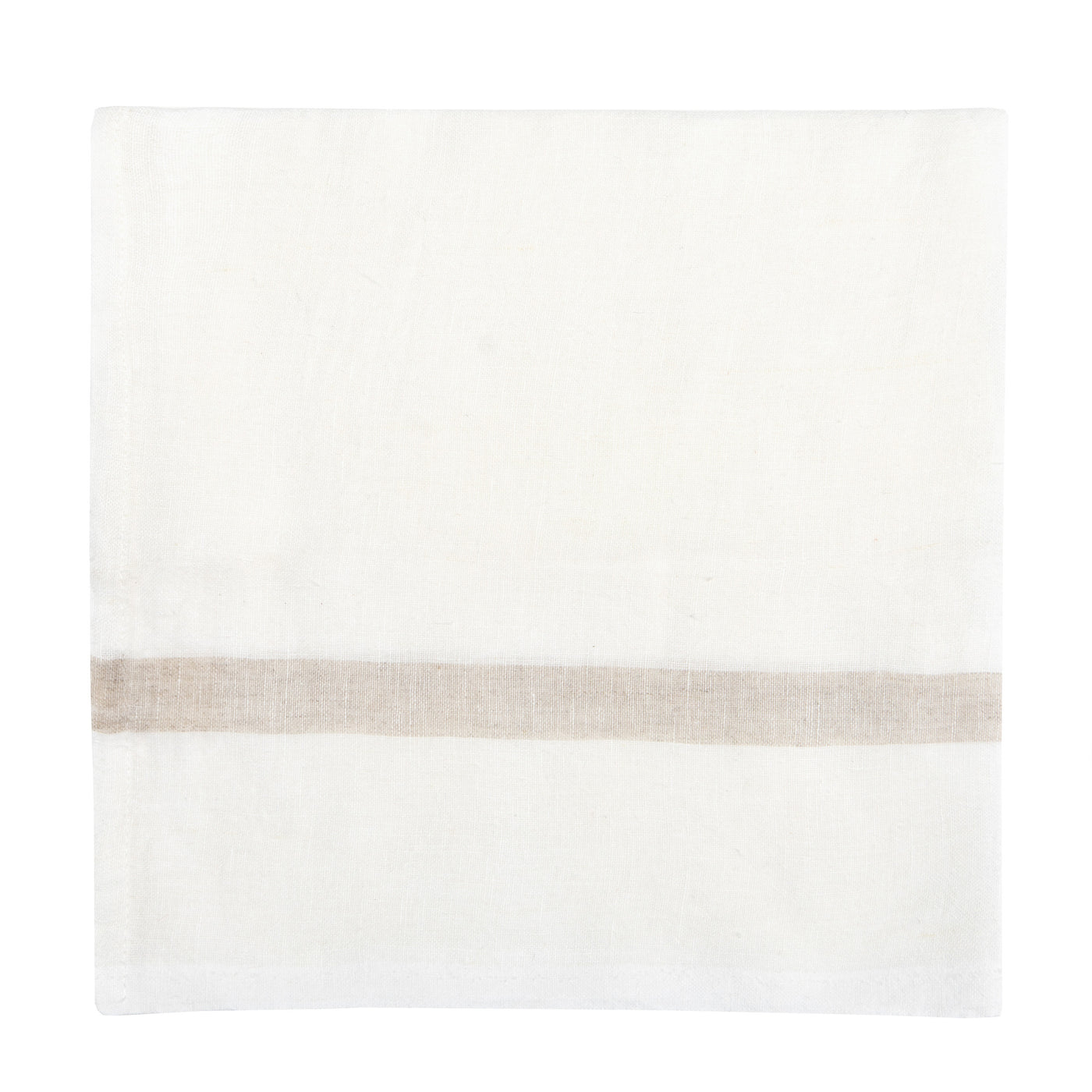 Laundered Linen Napkins White & Natural, Set of 4