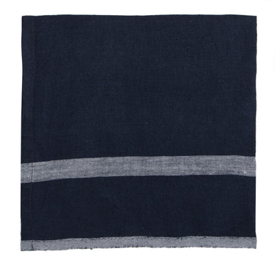 Laundered Linen Napkins Indigo & White, Set of 4