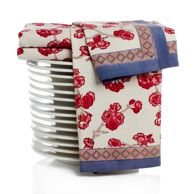 Cherry Blossom Cream & Blush Tea Towels, Set of 3