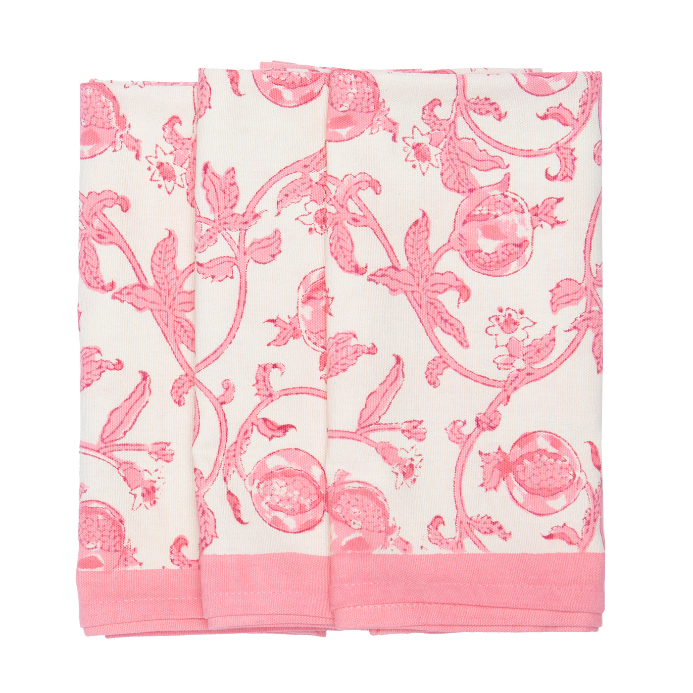 Granada Jaipur Pink Tea Towels, Set of 3