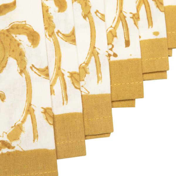 Granada Mustard Tea Towels, Set of 3