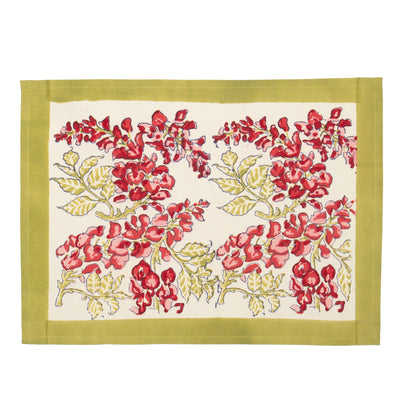 Wisteria Green & Pink Placemats, Set of 6