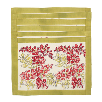 Wisteria Green & Pink Placemats, Set of 6