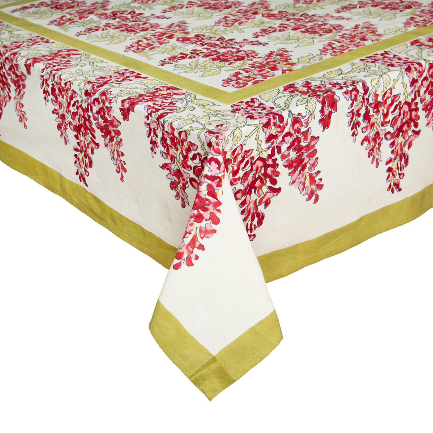 French Tablecloth Wisteria Green & Pink