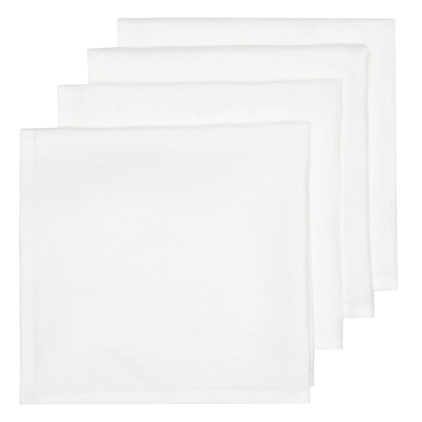 Palma Handwoven Linen White Napkins 20x20 - Set of 4