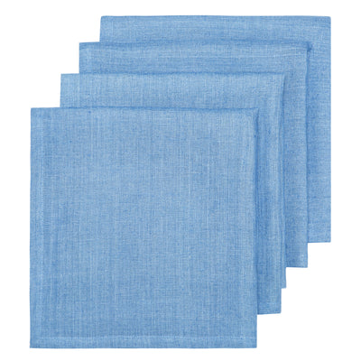 Palma Handwoven Linen Cornflower Blue Napkins 20x20 - Set of 4