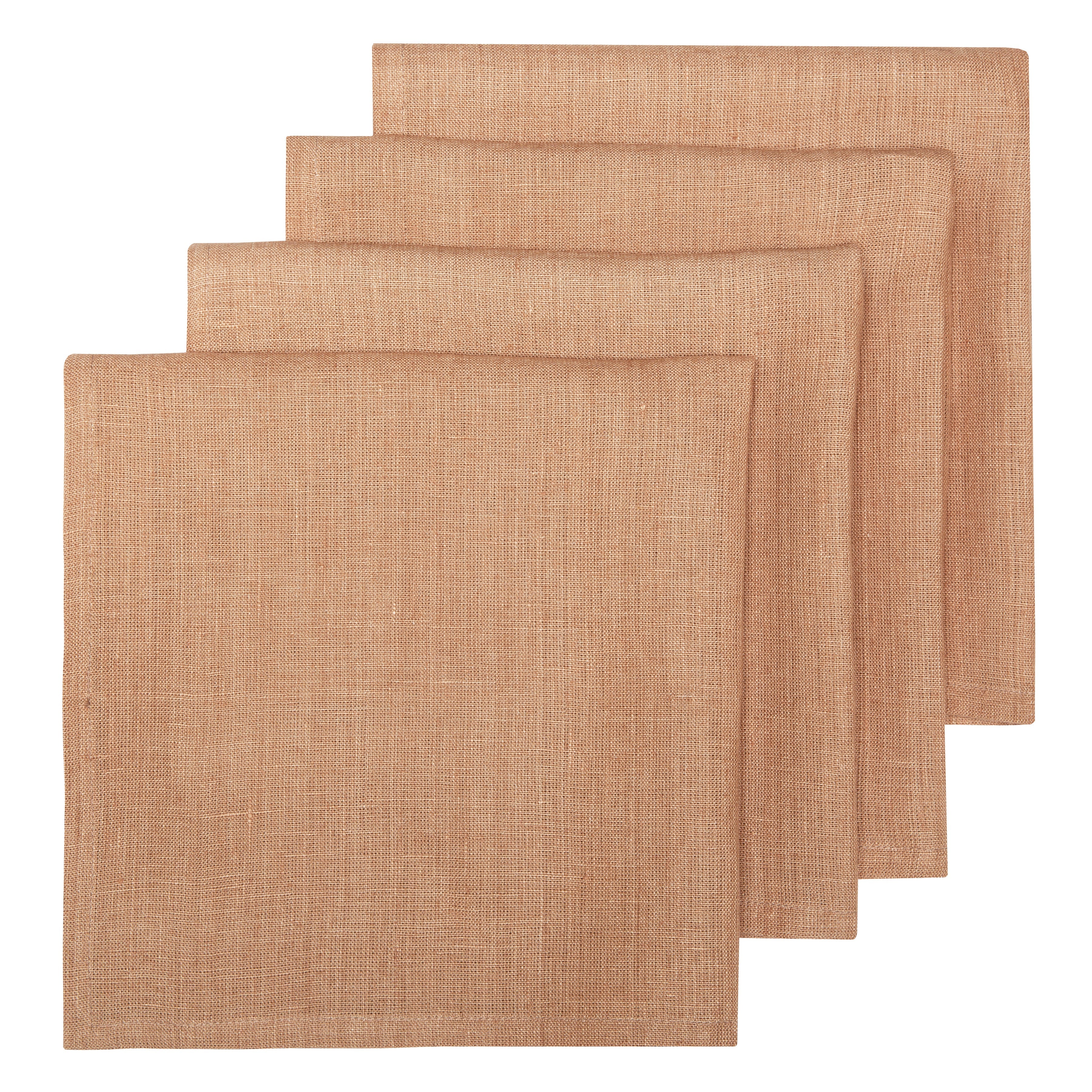 Palma Handwoven Linen Nude Peach Napkins 20x20 - Set of 4