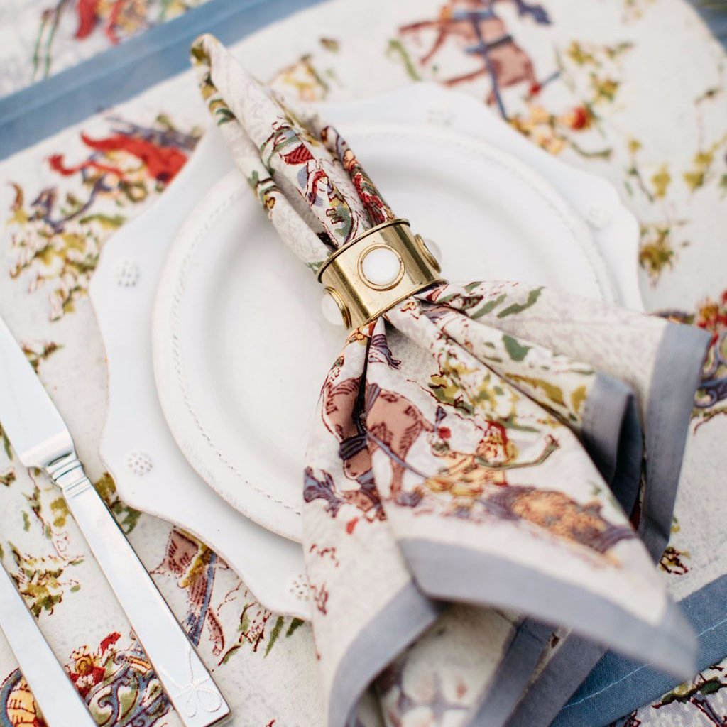 Renne Grey & Blue Napkins, Set of 6