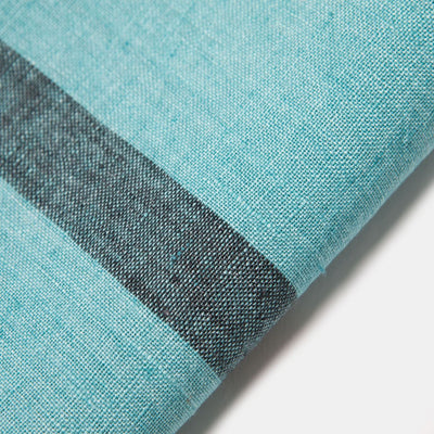 Laundered Linen Kitchen Towels Aqua & Charcoal, Set of 2