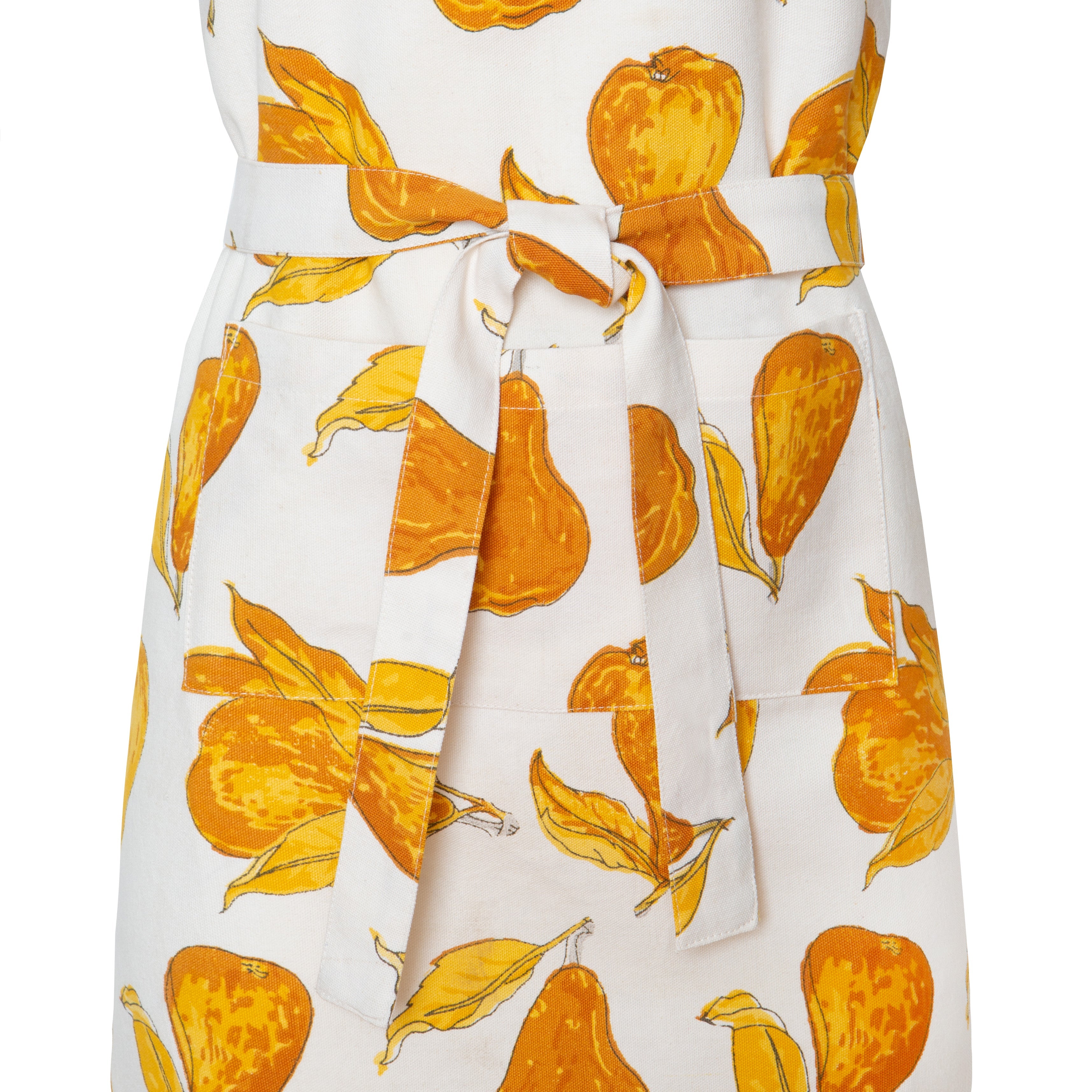 Orchard Pear Apron Mustard & Grey