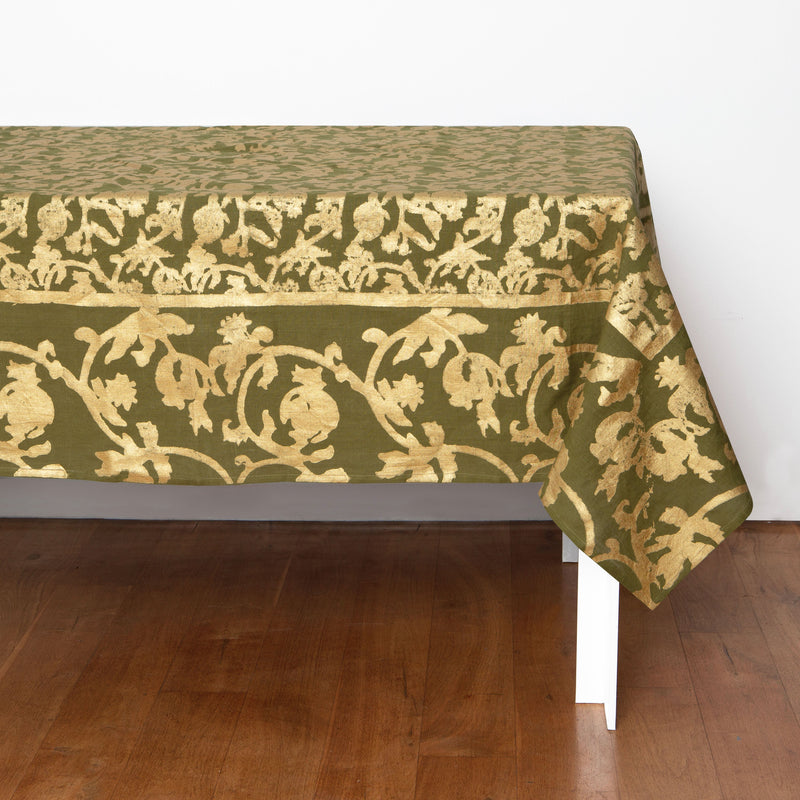 French Tablecloth Saint-Rémy d'Or et Vert