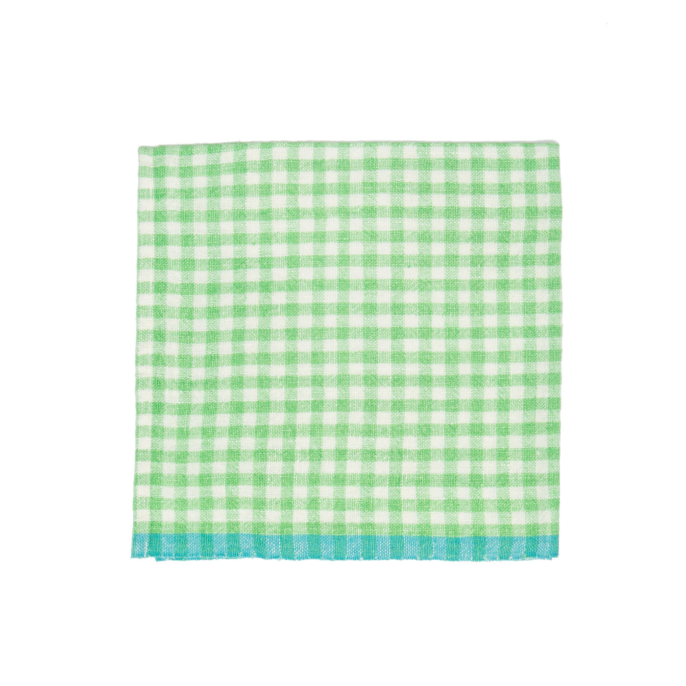 Two-Tone Gingham Napkins Lime & Aqua, Set of 4